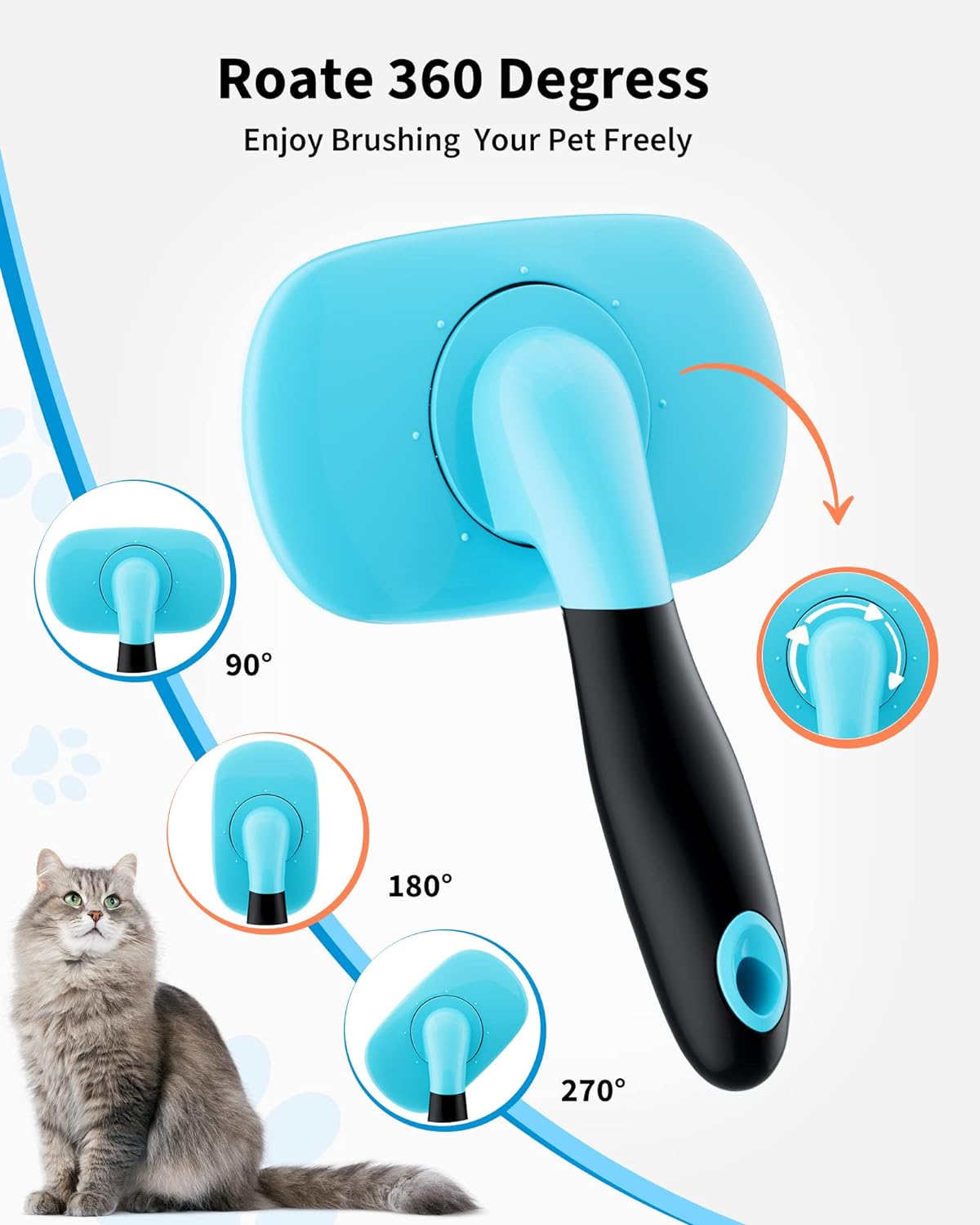 Kinavora Comfort-Glide pet grooming brush for dogs and cats - product image 9