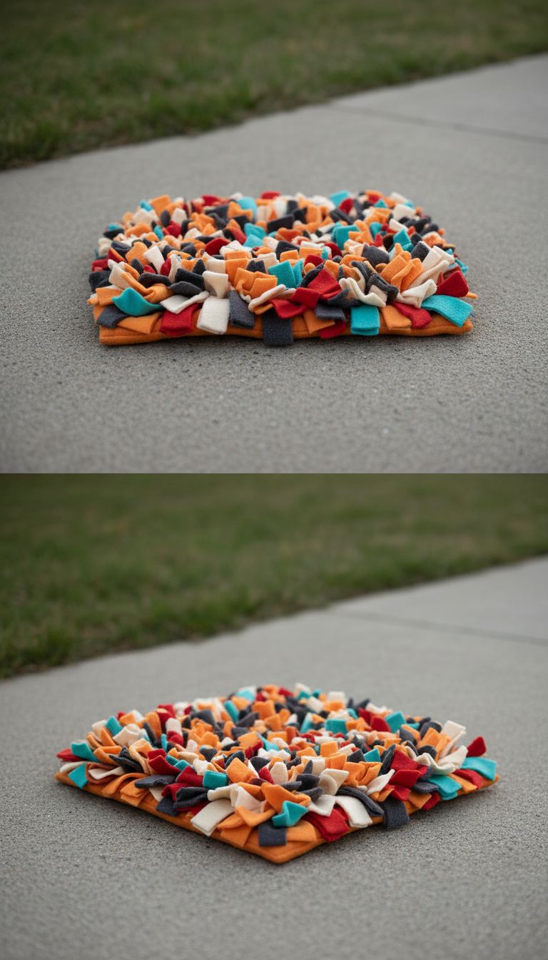 Snuffle mat with layered scent pockets