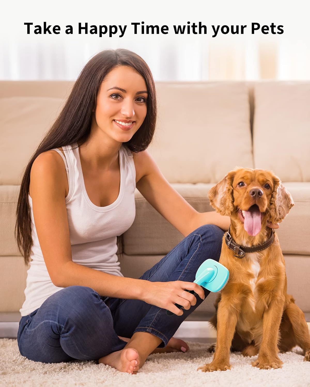 Kinavora Comfort-Glide pet grooming brush for dogs and cats - product image 8