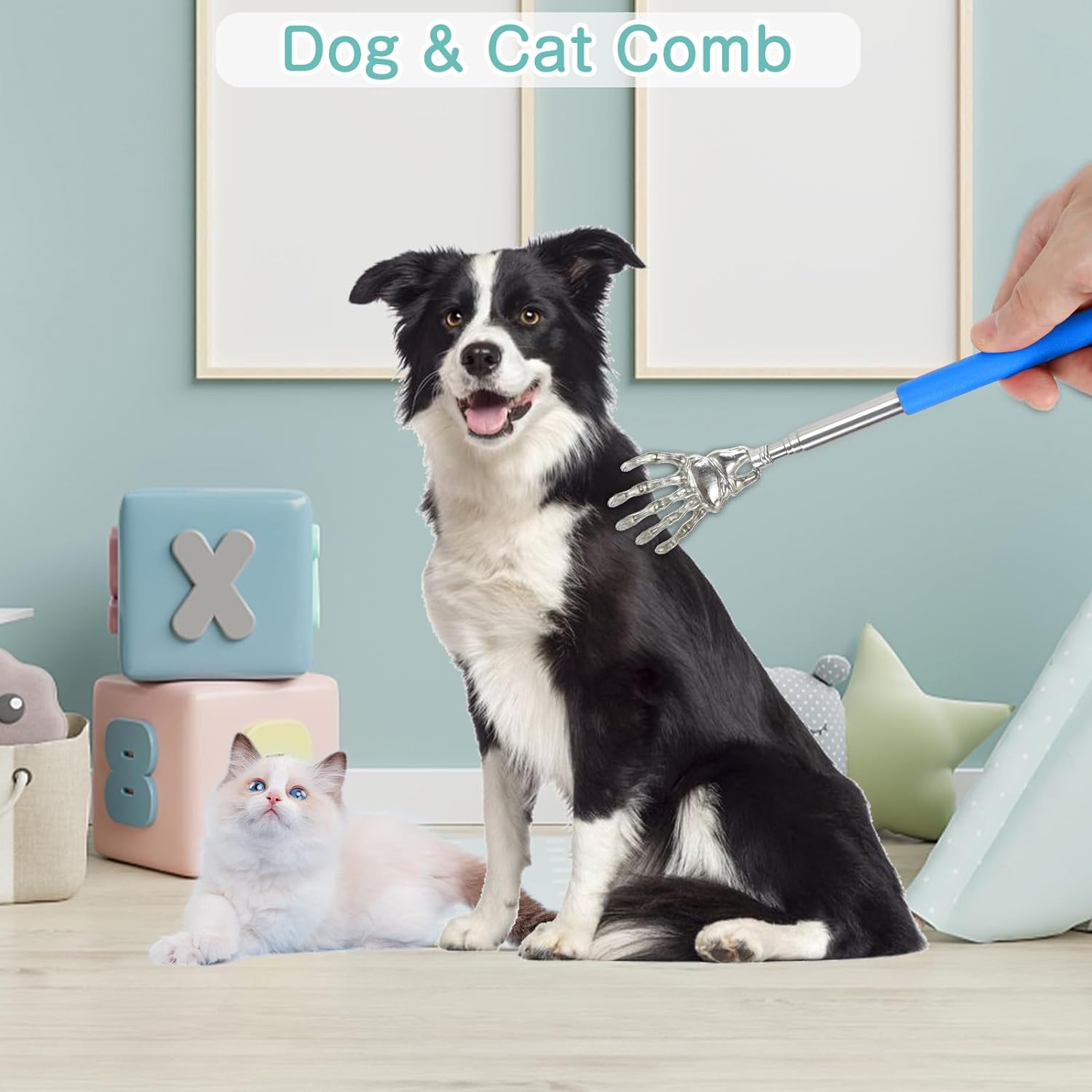 Kinavora PounceReach retractable cat teaser and grooming wand - product image 10
