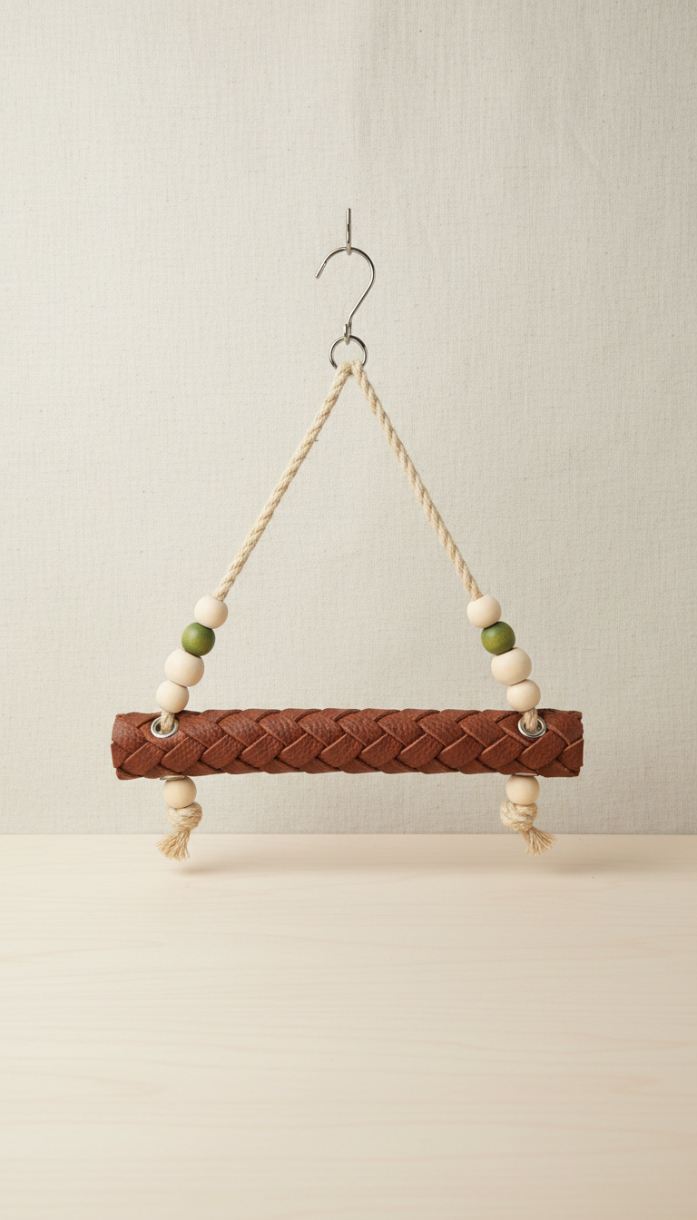 Chestnut leather bird perch toy