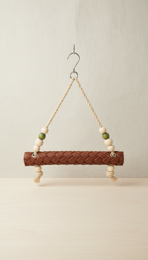 Chestnut leather bird perch toy