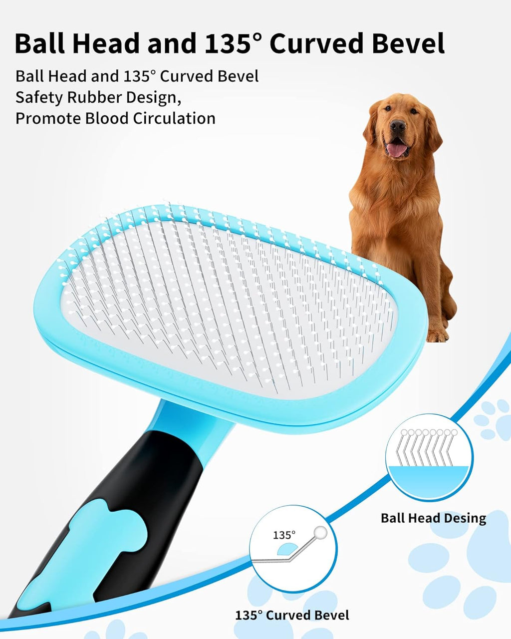 Kinavora Comfort-Glide pet grooming brush for dogs and cats - product image 10